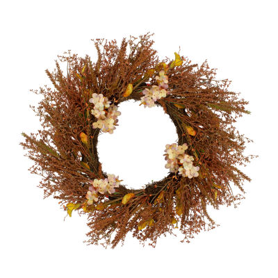 Northlight 32in Brown Fall Grass Unlit Wreath