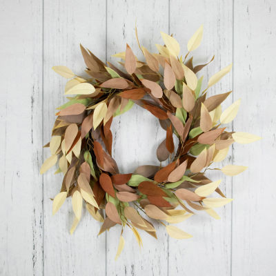 Northlight 22in Fall Foliage Leaf Unlit Wreath