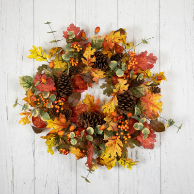 Northlight 26in Berries And Pinecone Unlit Wreath