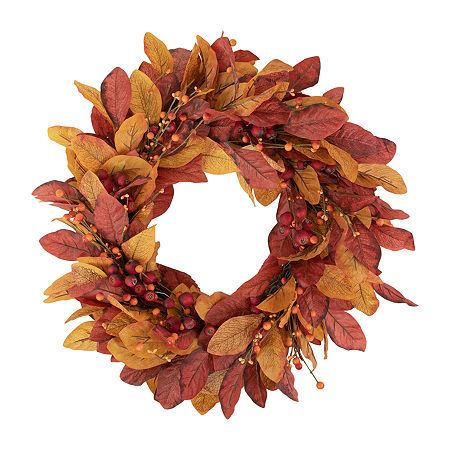 Northlight 24in Berry And Twig Unlit Wreath, One Size, Red