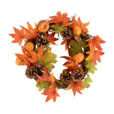 Northlight 10in Pinecone And Leaves Unlit Wreath