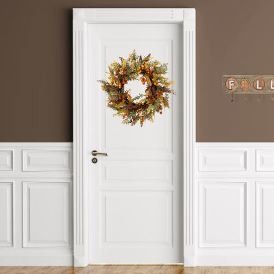 Northlight 24in Mixed Foliage Unlit Wreath