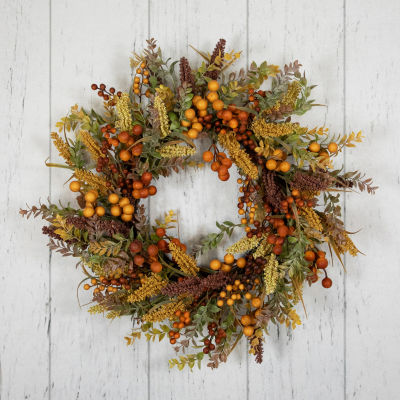 Northlight 24in Mixed Foliage Unlit Wreath