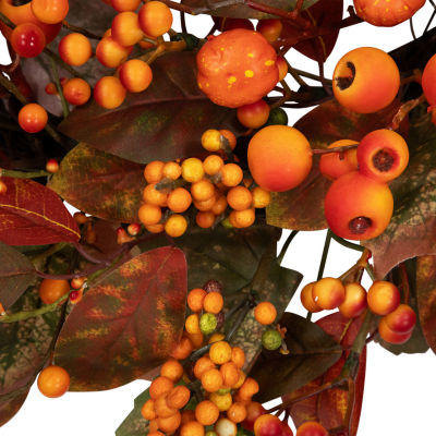 Northlight 24in Berries And Pumpkin Unlit Wreath