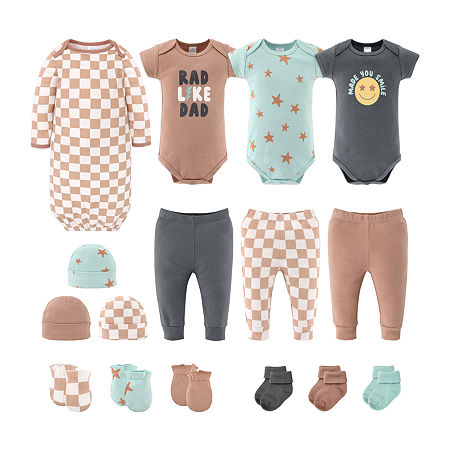 The Peanutshell 0-3m Skater Boy Baby Boys 16-pc. Baby Clothing Set, Newborn-3 Months, Brown
