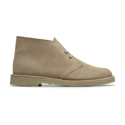 Clarks Mens Shepton Flat Heel Chukka Boots, Color: Sand Suede