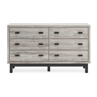 Signature Design by Ashley Vessalli 6-Drawer Dresser in Light Gray