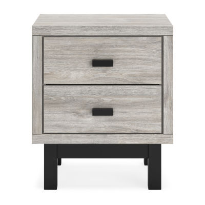 Signature Design by Ashley Vessalli 2-Drawer Nightstand in Light Gray