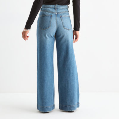 Womens High Rise Wide Leg Jean JCPenney