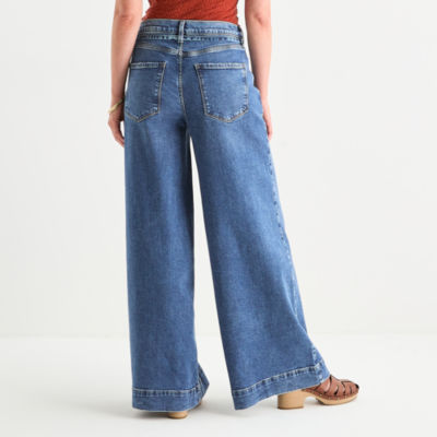a.n.a Womens Mid Rise Wide Leg Jean