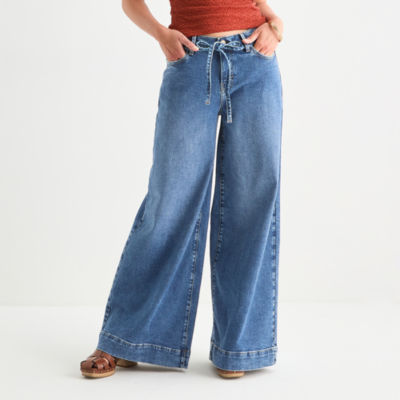 a.n.a Womens Mid Rise Wide Leg Jean