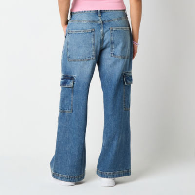 Arizona Juniors Airy Drape Womens Low Rise Baggy Fit Jean