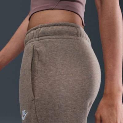 Nike Club Womens Comfort Waistband Drawstring Waist Wide Leg Mid Rise Fleece Sweatpant