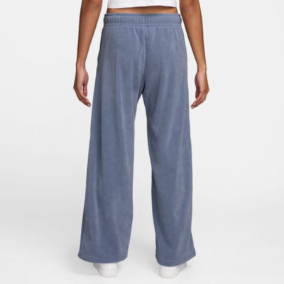 Nike Club Womens Comfort Waistband Drawstring Waist Lightweight Wide Leg Mid Rise Fleece Sweatpant