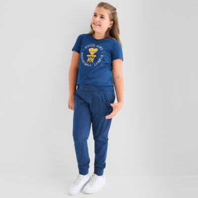 Xersion Performance Little & Big Kid Girls Stretch Fabric Cuffed Mid Rise Regular Fit Jogger Pant