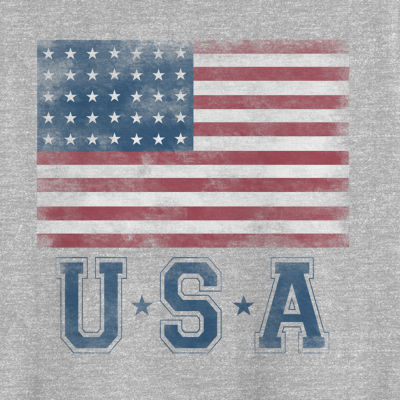 Big and Tall Mens Crew Neck Short Sleeve Regular Fit Americana Graphic T-Shirt