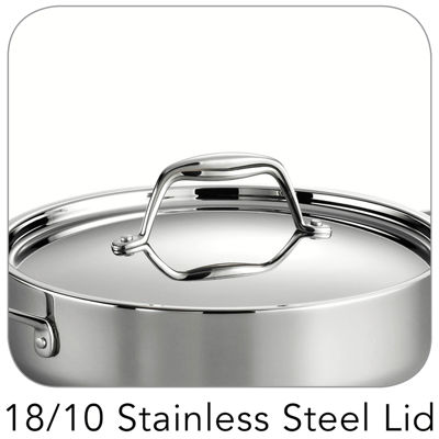 Tramontina Gourmet Tri-Ply Clad 18/10 Stainless Steel Induction-Ready Braiser with Lid