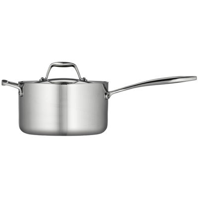 Tramontina Gourmet 4-qt. Tri-Ply Clad 18/10 Stainless Steel Induction-Ready Saucepan with Helper Handle and Lid