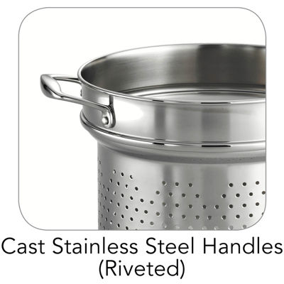 18/10 Stainless Steel 9½" Pasta Insert for Tramontina Gourmet 8-qt. Tri-Ply Clad Stock Pot