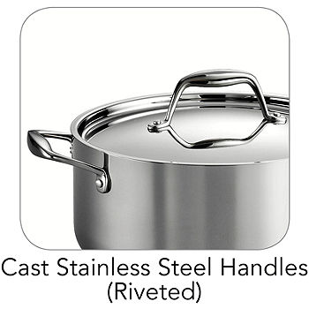 8 Pc Tri-Ply Clad Stainless Steel Cookware Set