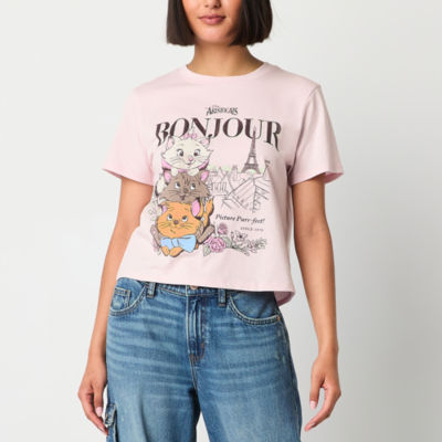 Juniors Aristocats Baby Tee Womens Crew Neck Short Sleeve Graphic T-Shirt