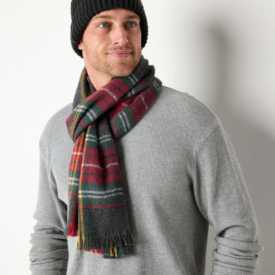 St. John's Bay Solid Beanie W/ Plaid Scarf 2-pc. Cold Weather Set