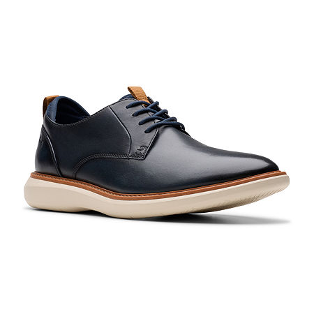 Clarks Mens Brantin Plain Oxford Shoes, 10 Wide, Blue