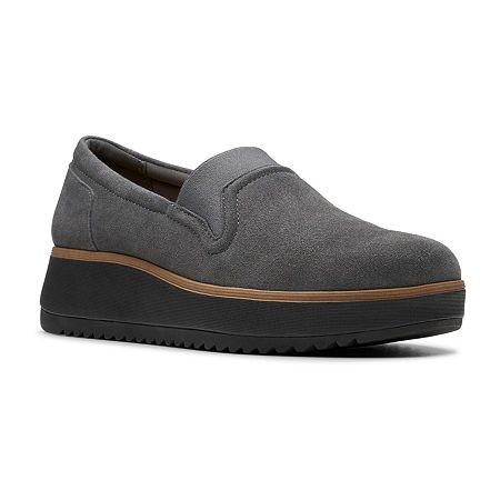 Clarks Womens Zylah Sky Slip-On Shoe, 11 Medium, Gray