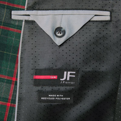 J. Ferrar Mens Slim Plaid Fit Sport Coat