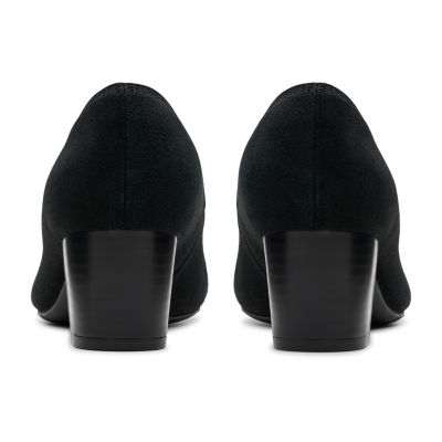 clarks block heel pumps