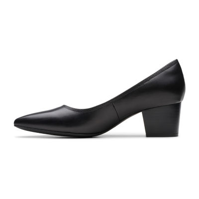 Clarks Womens Ellanie Hope Pointed Toe Block Heel Pumps