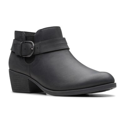 Clarks Womens Charlten Rae Stacked Heel Booties