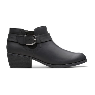 Clarks Womens Charlten Rae Stacked Heel Booties