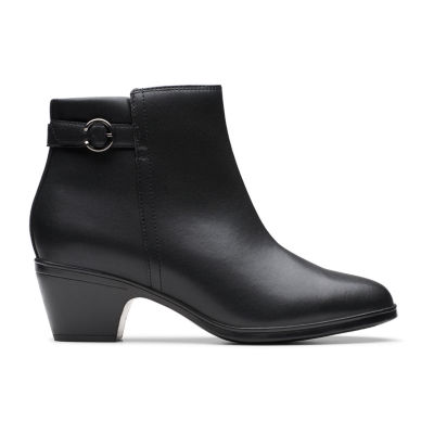 Clarks Womens Emily Belle Block Heel Booties