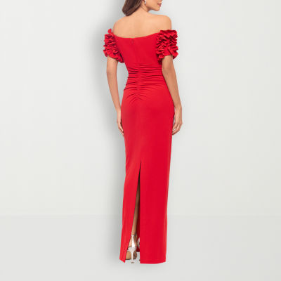 DJ Jaz Off The Shoulder Womens Evening Gown