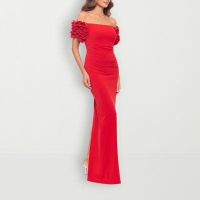 DJ Jaz Off The Shoulder Womens Evening Gown