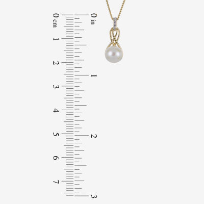 Womens White Cultured Freshwater Pearl 14K Gold Over Silver Pendant Necklace