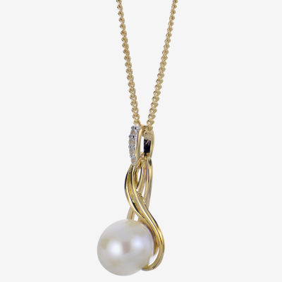 Womens White Cultured Freshwater Pearl 14K Gold Over Silver Pendant Necklace