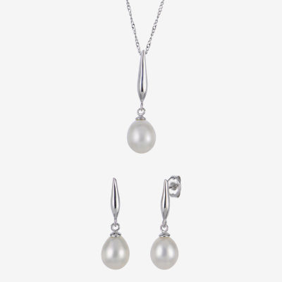 White Cultured Freshwater Pearl Sterling Silver -pc. Jewelry Set