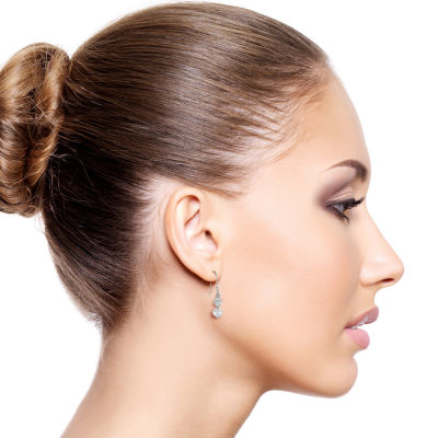 Womens White Cultured Freshwater Pearl Sterling Silver Ball Drop Earrings