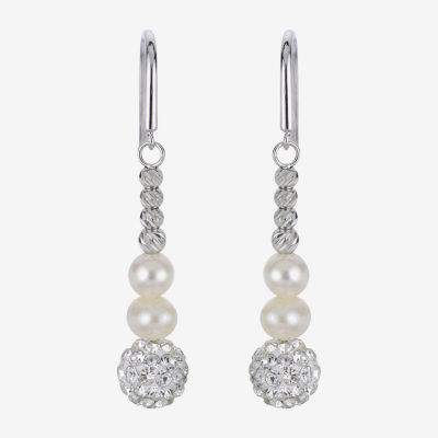 Cultured Freshwater Pearl Sterling Silver Drop Earrings