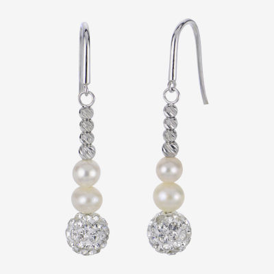 Cultured Freshwater Pearl Sterling Silver Drop Earrings