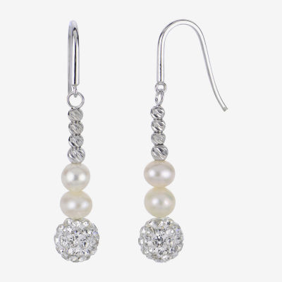 Cultured Freshwater Pearl Sterling Silver Drop Earrings