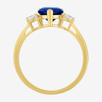 Gemstone 10K Gold Heart Cocktail Ring