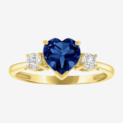 Gemstone 10K Gold Heart Cocktail Ring