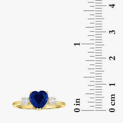 Gemstone 10K Gold Heart Cocktail Ring