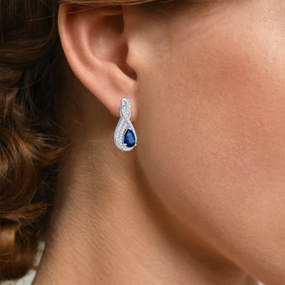 Lab Created Blue Sapphire Sterling Silver Jewelry Set