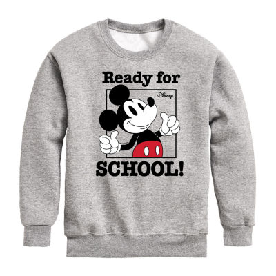 Disney Collection Little & Big Kid Boys Crew Neck Fleece Long Sleeve Mickey Mouse Sweatshirt