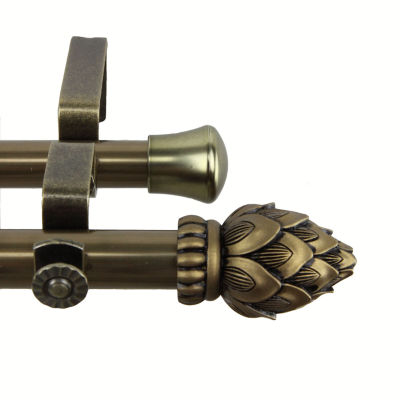 Rod Desyne Bud 13/16" Adjustable Double Curtain Rod