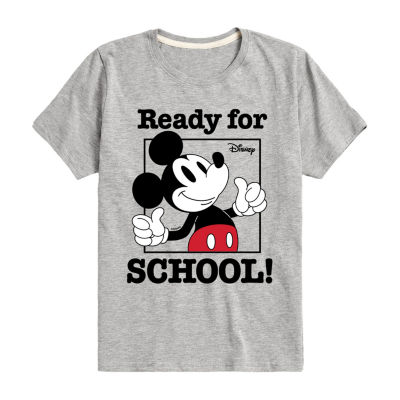 Disney Collection Little & Big Boys Crew Neck Short Sleeve Mickey Mouse Graphic T-Shirt